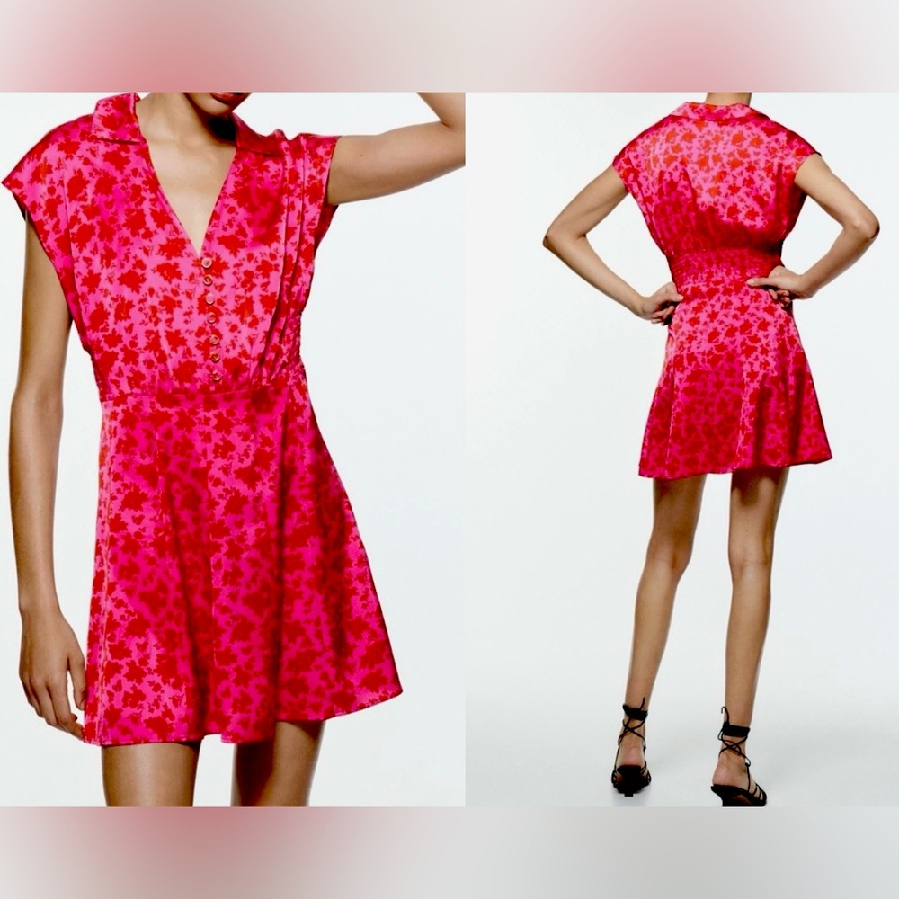 🆕 Zara Printed Satin Dress (S)